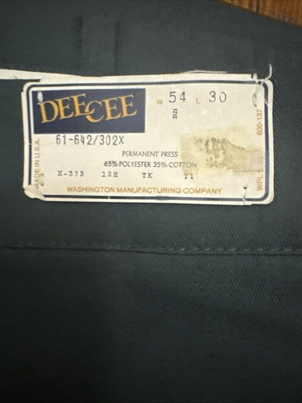 Deadstock Vintage 1990's DEE CEE Workpants NWT - Original Tags - Men's W54/L30